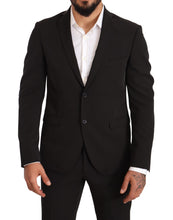 Black Polyester Slim 2 Piece Set TAGLIENTE Suit Domenico Tagliente