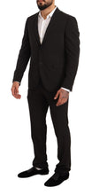 Black Polyester Slim 2 Piece Set TAGLIENTE Suit Domenico Tagliente
