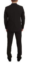 Black Polyester Slim 2 Piece Set TAGLIENTE Suit Domenico Tagliente