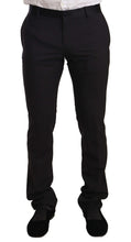 Blue Velvet Cotton Slim Fit Smoking Suit Dolce & Gabbana