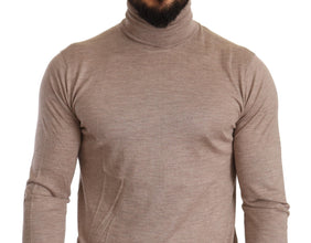 Beige Cashmere Turtleneck Pullover Sweater Dolce & Gabbana