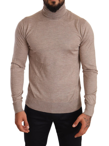 Beige Cashmere Turtleneck Pullover Sweater Dolce & Gabbana
