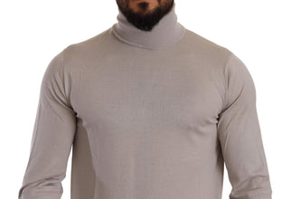 Gray Cashmere Turtleneck Pullover Sweater Dolce & Gabbana