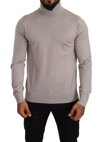 Gray Cashmere Turtleneck Pullover Sweater Dolce & Gabbana