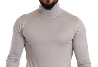 Gray Cashmere Turtleneck Pullover Sweater Dolce & Gabbana