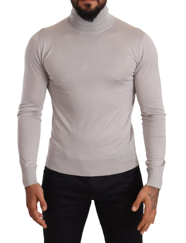 Gray Cashmere Turtleneck Pullover Sweater Dolce & Gabbana
