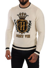 White Heraldic Cashmere Pullover Sweater Dolce & Gabbana