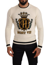 White Heraldic Cashmere Pullover Sweater Dolce & Gabbana