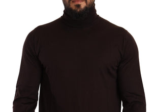 Brown Cashmere Turtleneck Pullover Sweater Dolce & Gabbana