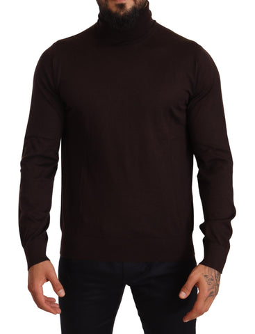 Brown Cashmere Turtleneck Pullover Sweater Dolce & Gabbana