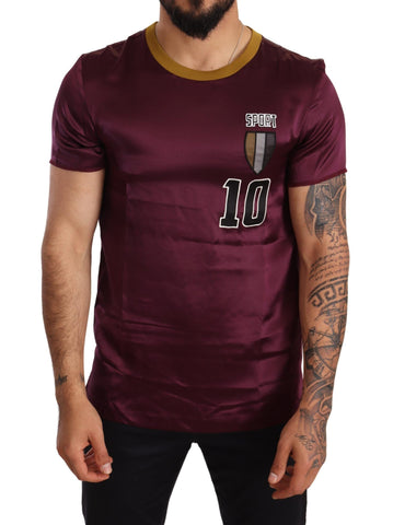 Purple Sport 10 Embroidery Crewneck T-shirt Dolce & Gabbana