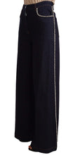 Dark Blue Crystal Embellished Flare Jeans Dolce & Gabbana