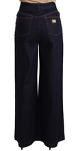 Dark Blue Crystal Embellished Flare Jeans Dolce & Gabbana