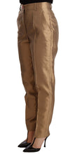 Gold Silk Tapered Trouser Metallic Pants Dolce & Gabbana