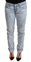 Light Blue Washed Cotton Folded Hem Denim Trouser Acht