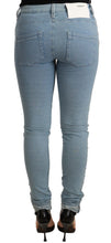 Blue Cotton Stretch Hem Slim Fit Women Denim Trouser Acht