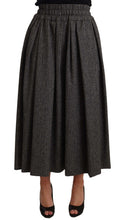 Gray Wool High Waist A-line PIECE Skirt Dolce & Gabbana