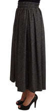 Gray Wool High Waist A-line PIECE Skirt Dolce & Gabbana