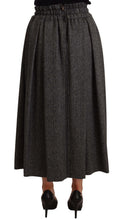 Gray Wool High Waist A-line PIECE Skirt Dolce & Gabbana