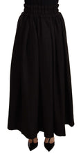 Black Wool High Waist Maxi PIECE Skirt Dolce & Gabbana