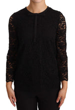 Black Floral Lace Nylon Blouse Top Dolce & Gabbana