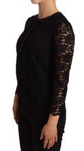 Black Floral Lace Nylon Blouse Top Dolce & Gabbana
