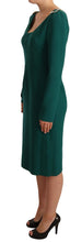 Green Stretch Crepe Crystal Midi Dress Dolce & Gabbana