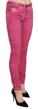 Pink Velvet Mid Waist Skinny Trouser Pants Dolce & Gabbana