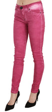 Pink Velvet Mid Waist Skinny Trouser Pants Dolce & Gabbana
