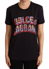 Black Cotton Large Print Top Crewneck T-shirt Dolce & Gabbana