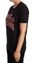 Black Cotton Large Print Top Crewneck T-shirt Dolce & Gabbana