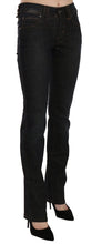 Black Mid Waist Slim Fit Corduroy Denim Casual Pants John Galliano