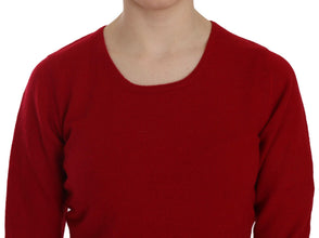 Red Round Neck Pullover Cashmere Sweater MILA SCHÖN