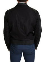 Black Nylon Full Zip Men Bomber Coat Jacket Dolce & Gabbana