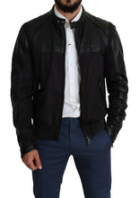 Black Nylon Full Zip Men Bomber Coat Jacket Dolce & Gabbana