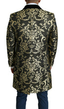 Black Gold Jacquard Long Coat SICILIA Jacket Dolce & Gabbana