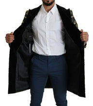 Black Gold Jacquard Long Coat SICILIA Jacket Dolce & Gabbana