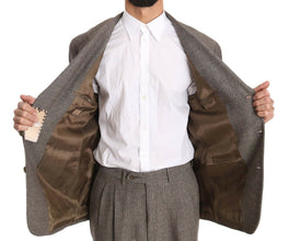 Brown Wool Regular Single  Breasted Suit Fendi