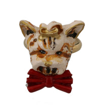 Beige Dog Pet Branded Accessory Gold Brass Resin Ring Dolce & Gabbana