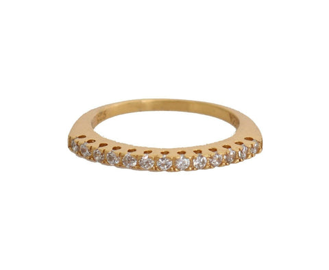 Gold Authentic Womens Clear CZ Gold 925 Silver Ring Nialaya