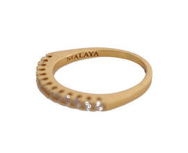Gold Authentic Womens Clear CZ Gold 925 Silver Ring Nialaya