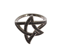 Black CZ Rhodium 925 Silver Womens Ring Nialaya