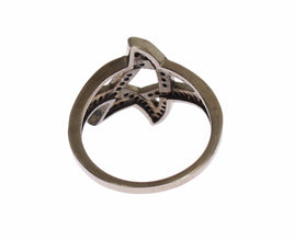 Black CZ Rhodium 925 Silver Womens Ring Nialaya