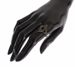 Black CZ Rhodium 925 Silver Womens Ring Nialaya