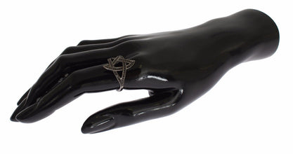 Black CZ Rhodium 925 Silver Womens Ring Nialaya