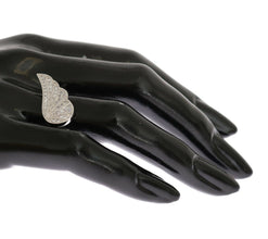 Silver Womens Wing Clear CZ 925 Silver Ring Nialaya
