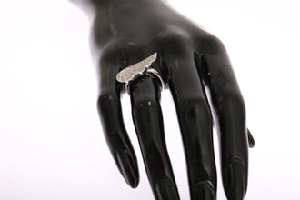 Silver Womens Wing Clear CZ 925 Silver Ring Nialaya