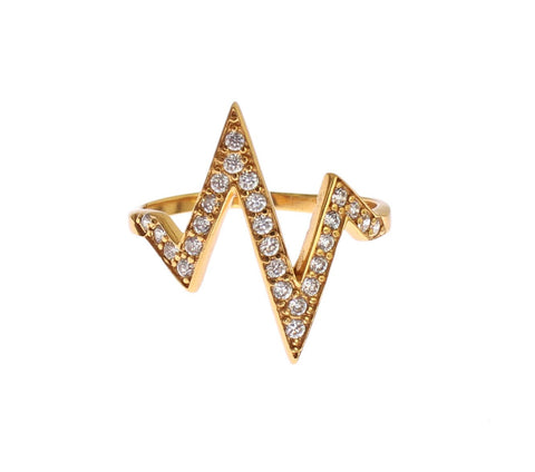 Gold 925 Silver Womens Clear CZ 18K Ring Nialaya