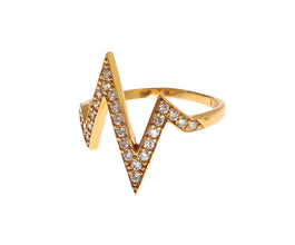 Gold 925 Silver Womens Clear CZ 18K Ring Nialaya