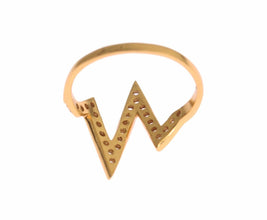Gold 925 Silver Womens Clear CZ 18K Ring Nialaya